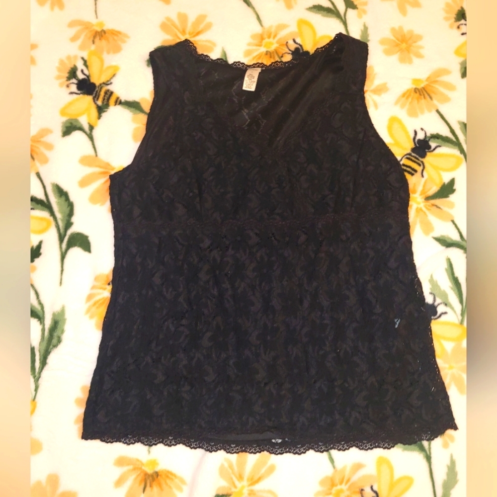 Black lace sleeveless blouse from merona size large